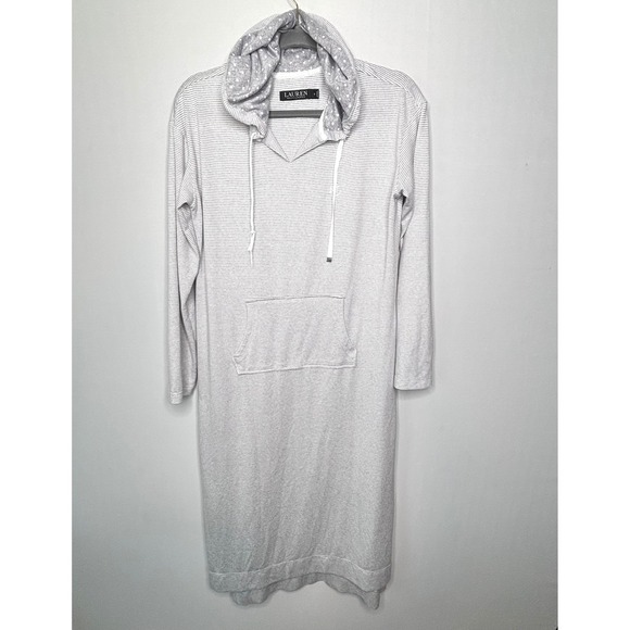 Lauren Ralph Lauren Loungewear Womens Size S Gray Striped Hoodie Casual - Picture 11 of 11